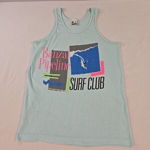 Vintage 80s Banzai Pipeline Tank Top Size M Signal Tag Made In USA Single Stitch